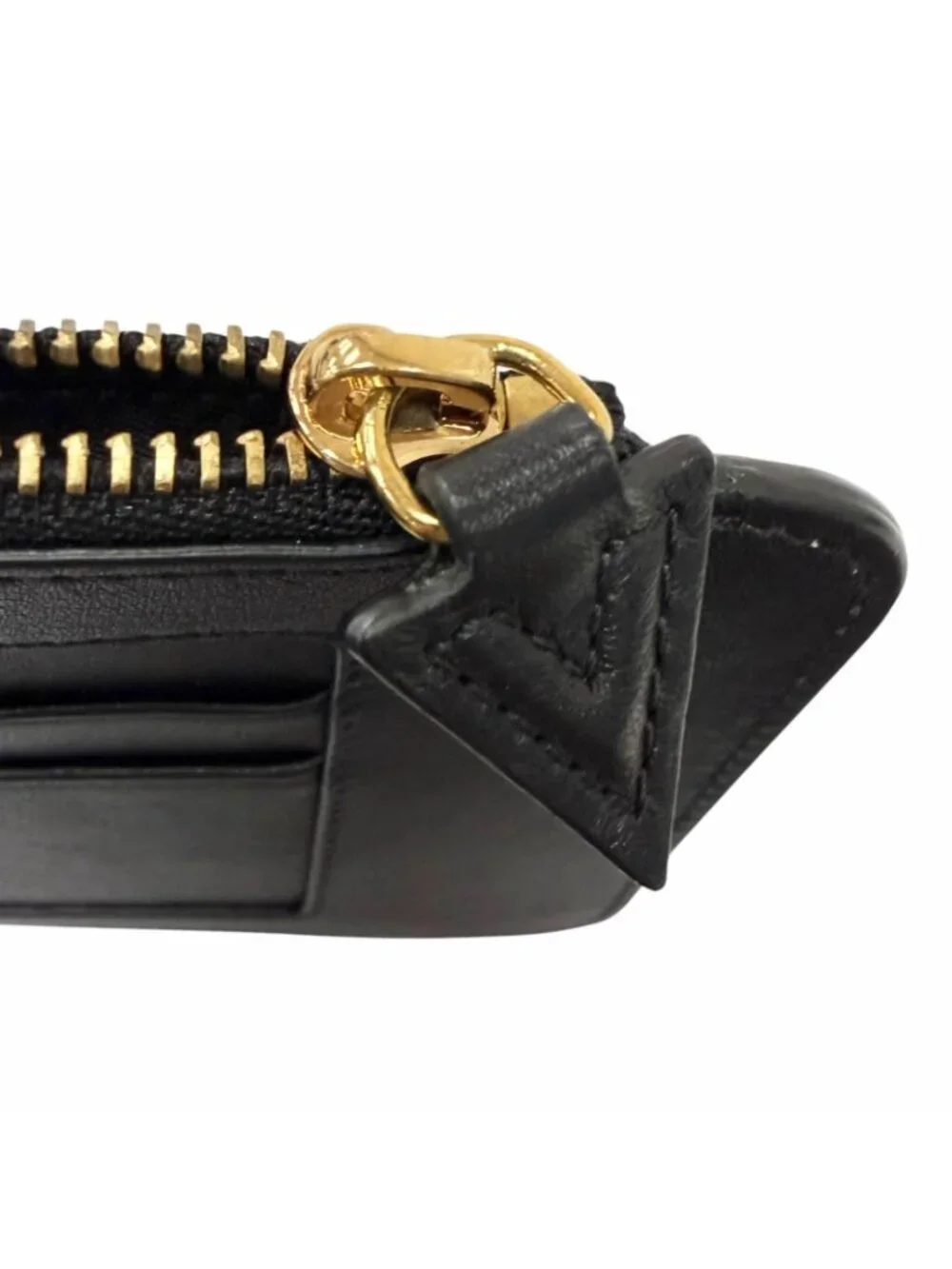 Versace Versa Leather Medu Samochi Shoulder Bag Neck Wallet Black